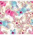 seamless kawaii child pattern with cute doodles vector image
