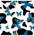 black and white cowhide combined with blue vector image vector image
