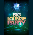 disco ball background poster big lounge party vector image