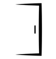 door open logo icon house outline close vector image vector image