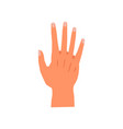 hand gesture palm with fingers vector image