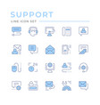 set color line icons support vector image