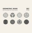 set of eight minimalistic trendy shapes stylish vector image