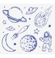space doodle set elements vector image