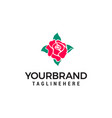 beauty rose logo design concept template vector image vector image