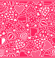 decorative hearts pattern seamless for valentines vector image