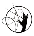 scissors in the hand of a hair stylist vector image