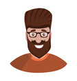 hipster with a beard and glasses isolated vector image vector image