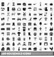100 household icons set simple style vector image