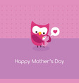 mothers day card mama owl and baby vector image