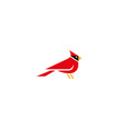 creative red cardinal logo vector image vector image
