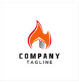 fire and ship logo vector image