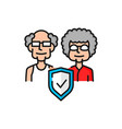 insurance for elderly people grandparents security vector image
