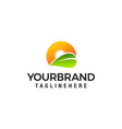 leaf and sun logo design concept template vector image vector image