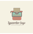 thin-lined stylized typewriter logotype vector image
