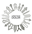 hand drawn arrows directed from center vector image vector image