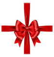 red ribbon bow isolated on white background vector image