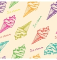 seamless pattern with ice cream hand drawn vector image