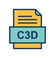 c3d file document icon vector image vector image