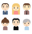 man and woman avatars set with smiling faces vector image vector image