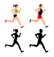 cartoon character running people vector image vector image
