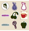 hand drawn food and drink emblems set isolated vector image