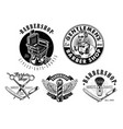 set vintage barbershop emblems labels vector image