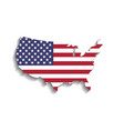 usa flag in a shape of us map silhouette united vector image vector image
