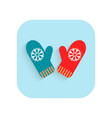 mittens christmas flat icon holiday symbol vector image