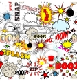 seamless comic book explosion bombs and blast set vector image