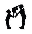 children playing silhouette vector image
