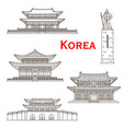 korean travel landmarks of seoul gate palaces vector image vector image
