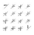 scissors and paper cutter knife icons vector image