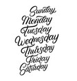 days of a week hand written lettering vector image vector image