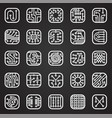 electronic circuit icons set on black background vector image