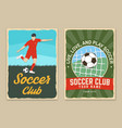 set of soccer football club retro poster banner vector image