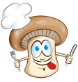 mushroom chef cartoon vector image vector image