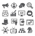 advertising icons on white background vector image vector image