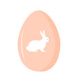 easter egg decorated with bunny silhouette vector image