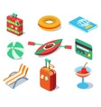 travel objects icon set flat 3d isometric modern vector image