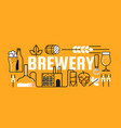 brewery beer icon bottles industry line vector image vector image