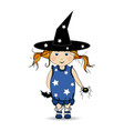 cartoon hand drawn a happy halloween children vector image vector image