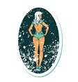 distressed sticker tattoo style icon a pinup vector image vector image