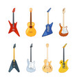 acoustic and rock guitar vector image