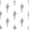 ice cream seamless black and white pattern flat vector image