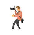videographer recording video taking photo camera vector image