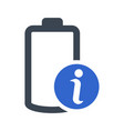 battery info icon vector image vector image