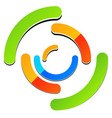 concentric circles with random lines segmented vector image