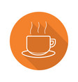steaming cup flat linear long shadow icon vector image