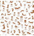 yoga dogs poses and exercises doing clipart funny vector image